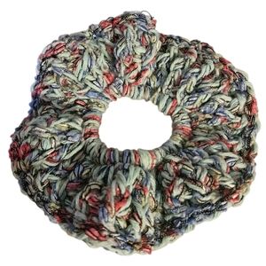 Hand Crafted Balletcore Scrunchie Cotton Wool Blend Textured RuffleKnit Hair Tie